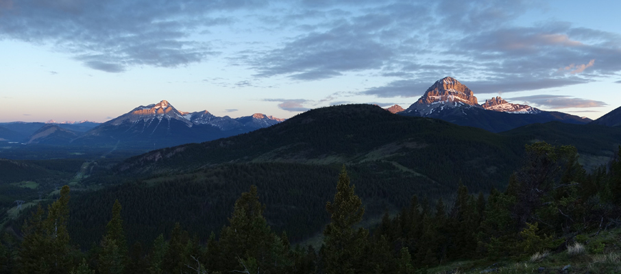 Mt. Tecumseh and Crowsnest Mountain from Mt. Saskatoon